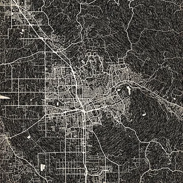 Artwork thumbnail, Santa Rosa map California Ink lines 2 by InkMaps