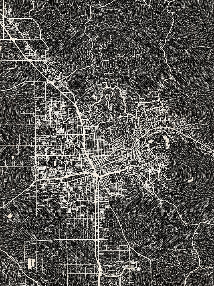 Thumbnail 3 of 3, Scarf, Santa Rosa map California Ink lines 2 designed and sold by InkMaps.