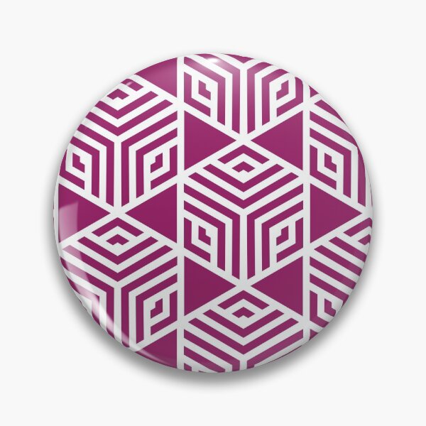 Item preview, Magenta and White Stripe Cube Tile Pattern - Color Matches Colour of the Year 2022 Orchid Flower 150-38-31 designed and sold by ColorOfTheYears.