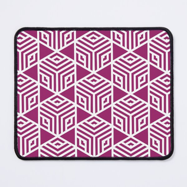 Item preview, Magenta and White Stripe Cube Tile Pattern - Color Matches Colour of the Year 2022 Orchid Flower 150-38-31 designed and sold by ColorOfTheYears.