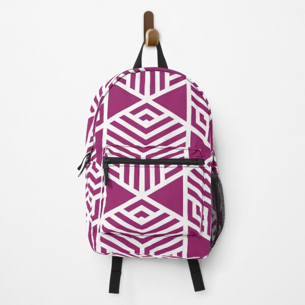 Item preview, Magenta and White Stripe Cube Tile Pattern - Color Matches Colour of the Year 2022 Orchid Flower 150-38-31 designed and sold by ColorOfTheYears.
