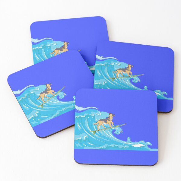Item preview, dog on surfboard designed and sold by Zaibo.
