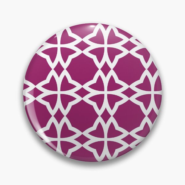 Item preview, Magenta and White Symmetrical Flower Pattern - Color Matches Colour of the Year 2022 Orchid Flower 150-38-31 designed and sold by ColorOfTheYears.