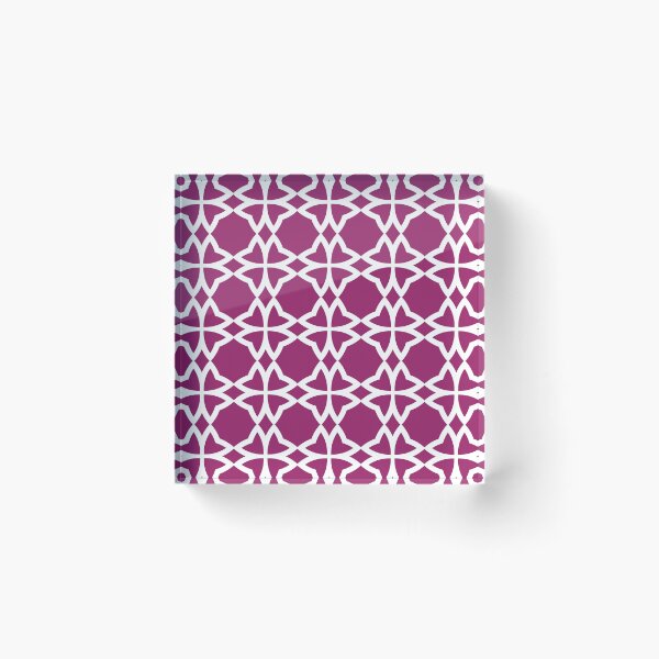 Item preview, Magenta and White Symmetrical Flower Pattern - Color Matches Colour of the Year 2022 Orchid Flower 150-38-31 designed and sold by ColorOfTheYears.