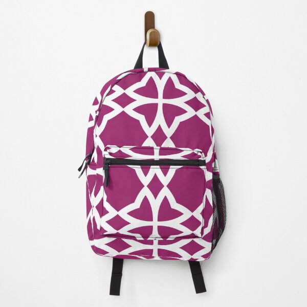 Item preview, Magenta and White Symmetrical Flower Pattern - Color Matches Colour of the Year 2022 Orchid Flower 150-38-31 designed and sold by ColorOfTheYears.