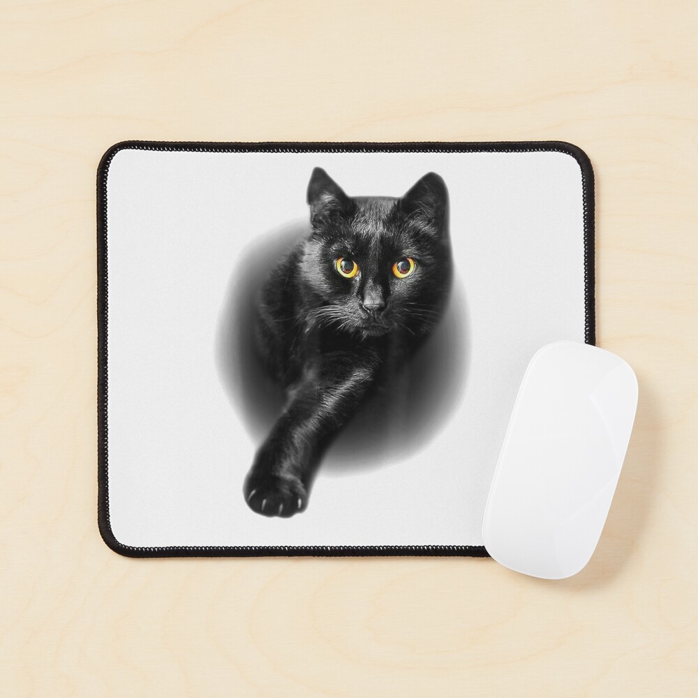 black cat mouse pad