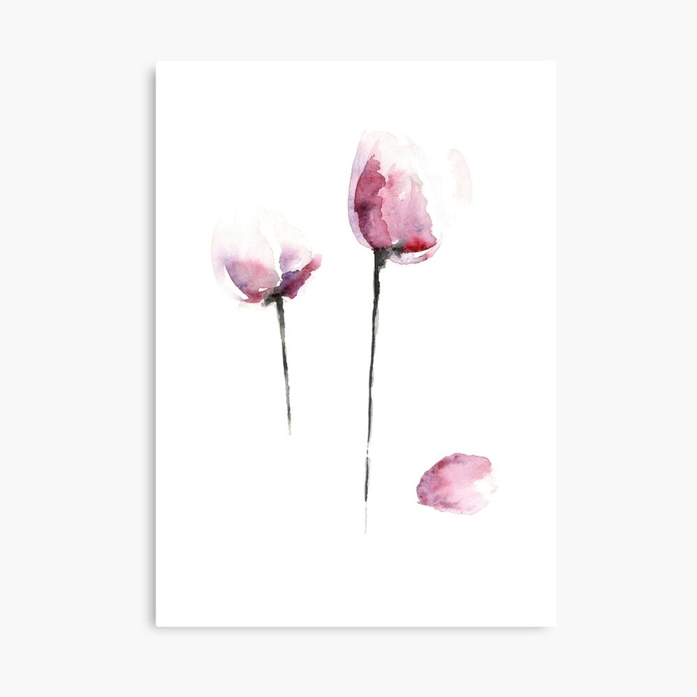 Pink Tulip Watercolor Flower Painting Drawing Illustration Poster Photographic Print By Asiaszmerdt Redbubble