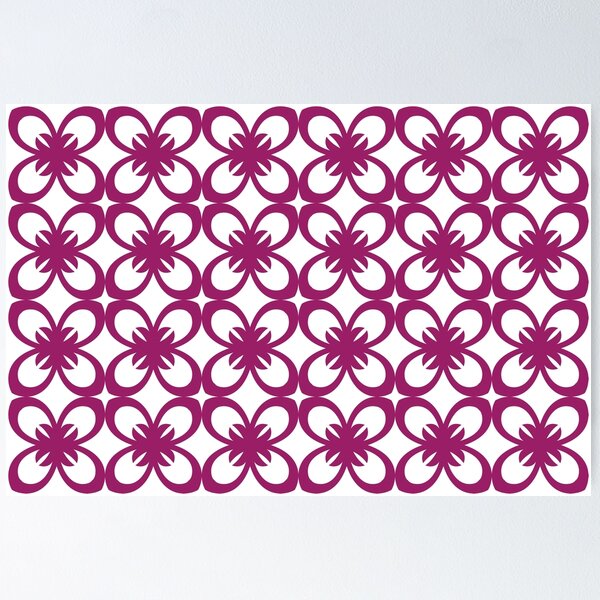 Item preview, Magenta and White Minimal Floral Flower Pattern - Color Matches Colour of the Year 2022 Orchid Flower 150-38-31 designed and sold by ColorOfTheYears.