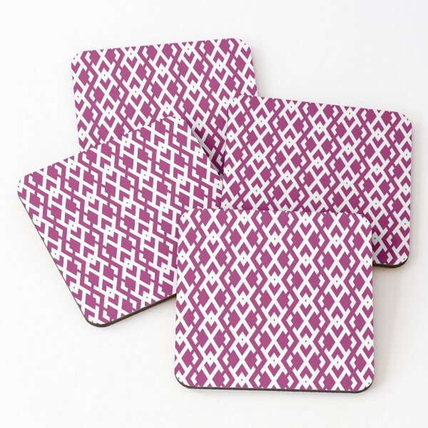 Item preview, Magenta and White Diamond Vertical Zig Zag Pattern - Color Matches Colour of the Year 2022 Orchid Flower 150-38-31 designed and sold by ColorOfTheYears.
