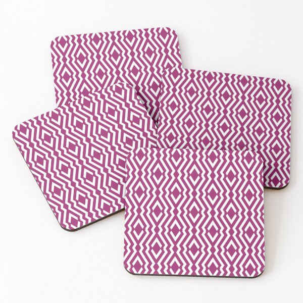 Item preview, Magenta and White Diamond Zig Zag Ripple Pattern - Color Matches Colour of the Year 2022 Orchid Flower 150-38-31 designed and sold by ColorOfTheYears.
