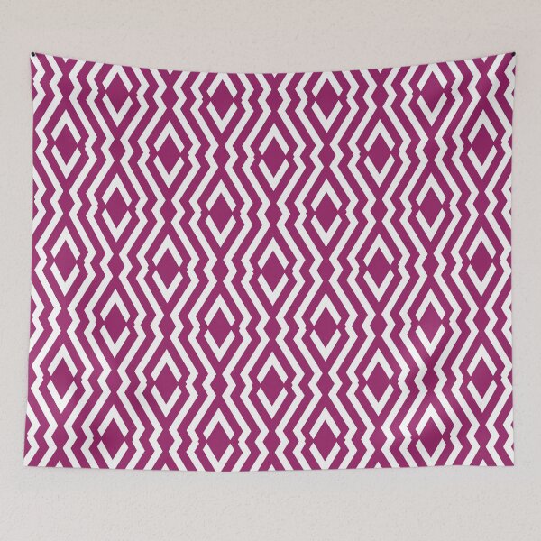 Item preview, Magenta and White Diamond Zig Zag Ripple Pattern - Color Matches Colour of the Year 2022 Orchid Flower 150-38-31 designed and sold by ColorOfTheYears.