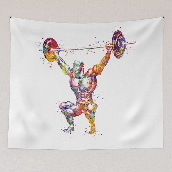 Item preview, Weightlifter Muscles Colorful Watercolor designed and sold by LotusGifts.