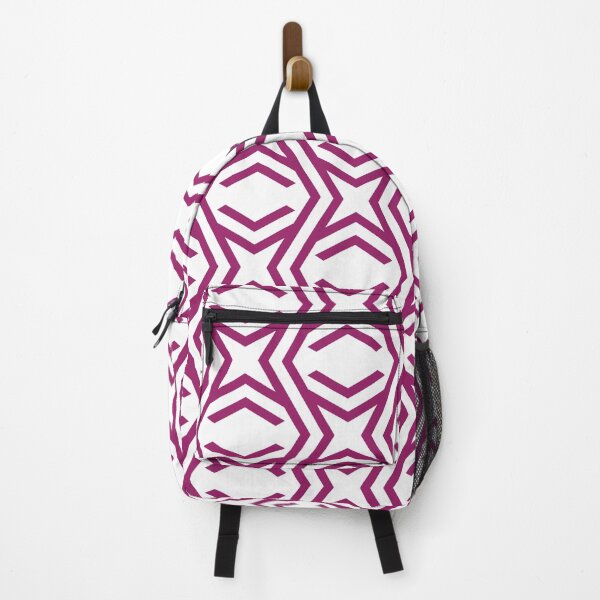 Item preview, Magenta and White Zig Zag Stripe and Star Pattern - Color Matches Colour of the Year 2022 Orchid Flower 150-38-31 designed and sold by ColorOfTheYears.