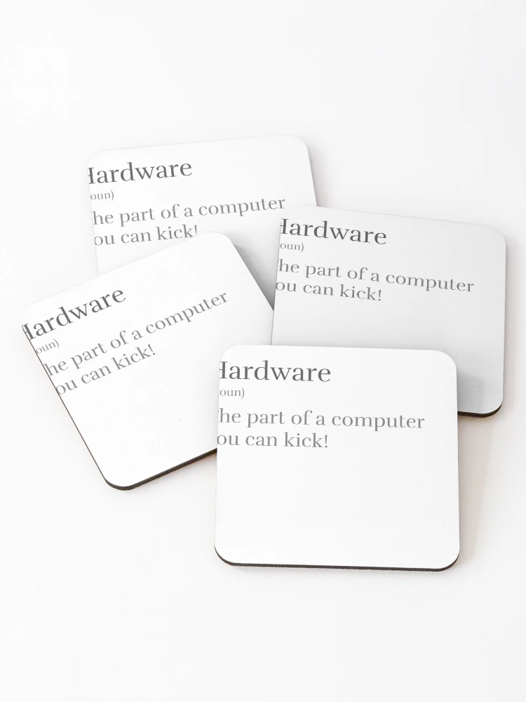 Thumbnail 1 of 5, Coasters (Set of 4), Computer Geek Hardware Definition designed and sold by ComputerGeeksTs.