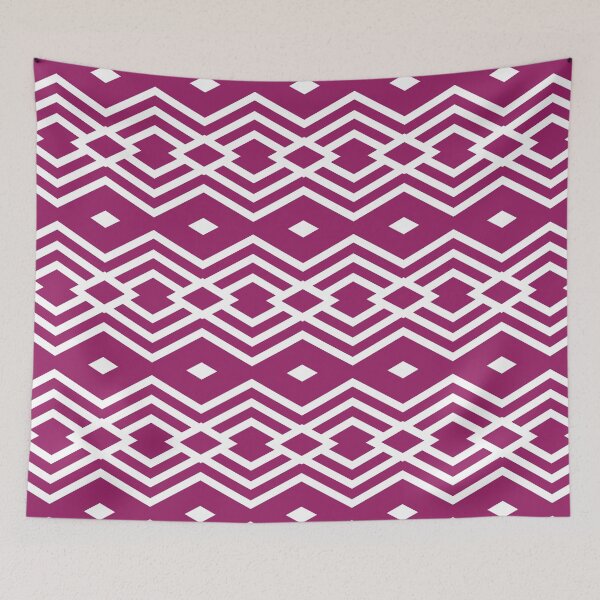 Item preview, Magenta and White Stripe Diamond Pattern - Color Matches Colour of the Year 2022 Orchid Flower 150-38-31 designed and sold by ColorOfTheYears.