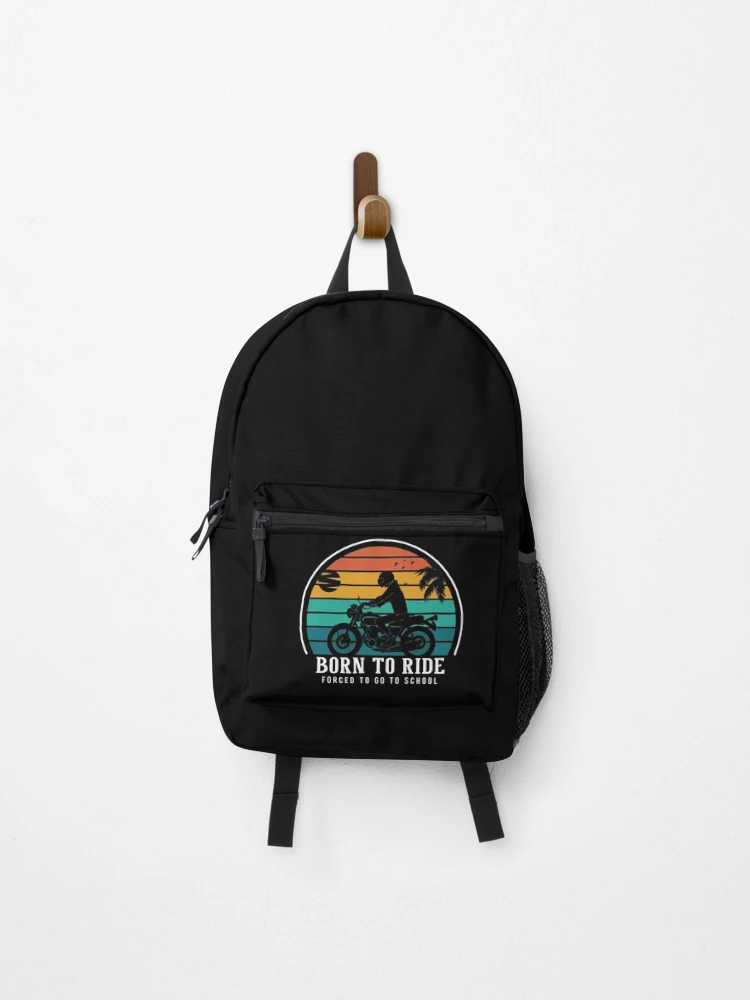 Thumbnail 1 of 3, Backpack, Born To Ride Forced To Go To School designed and sold by OfficeFortune.