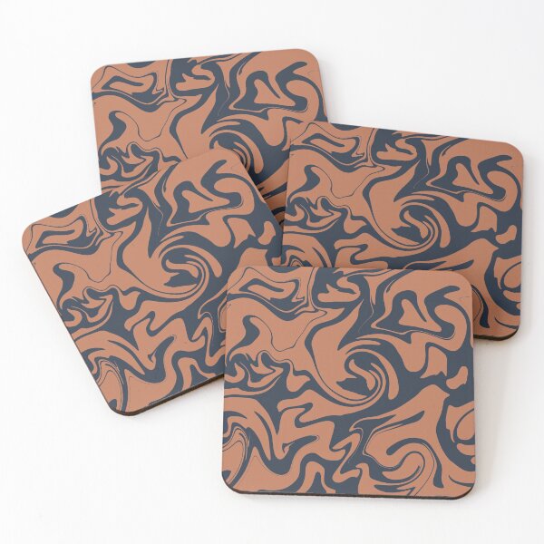 Item preview, Twirl abstracts illustration pattern with navy background  designed and sold by MercuryV.