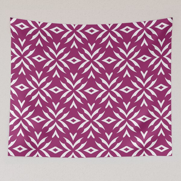 Item preview, Magenta and White Abstract Flower Pattern - Color Matches Colour of the Year 2022 Orchid Flower 150-38-31 designed and sold by ColorOfTheYears.