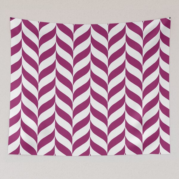 Item preview, Magenta and White Pretty Herringbone Pattern - Color Matches Colour of the Year 2022 Orchid Flower 150-38-31 designed and sold by ColorOfTheYears.
