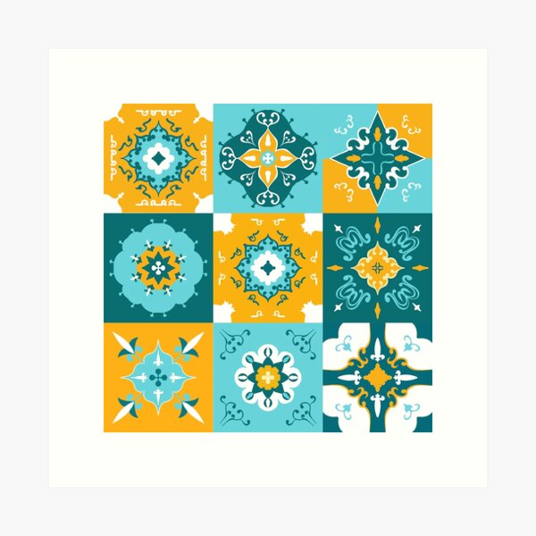 Item preview, Abstract patterns on ceramic tile designed and sold by Cattigal.
