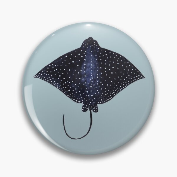 Item preview, Spotted eagle ray watercolor painting designed and sold by Milanicole.