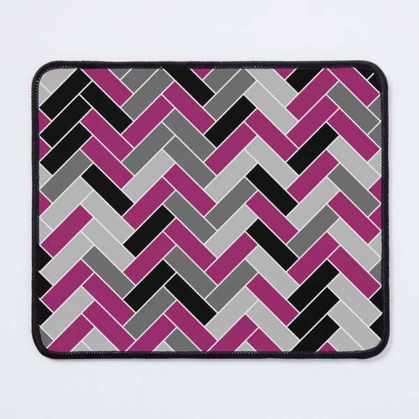 Item preview, Magenta Gray Black and White Herringbone Pattern - Color Matches Colour of the Year 2022 Orchid Flower 150-38-31 designed and sold by ColorOfTheYears.