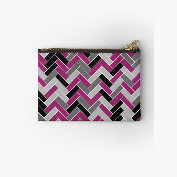 Item preview, Magenta Gray Black and White Herringbone Pattern - Color Matches Colour of the Year 2022 Orchid Flower 150-38-31 designed and sold by ColorOfTheYears.