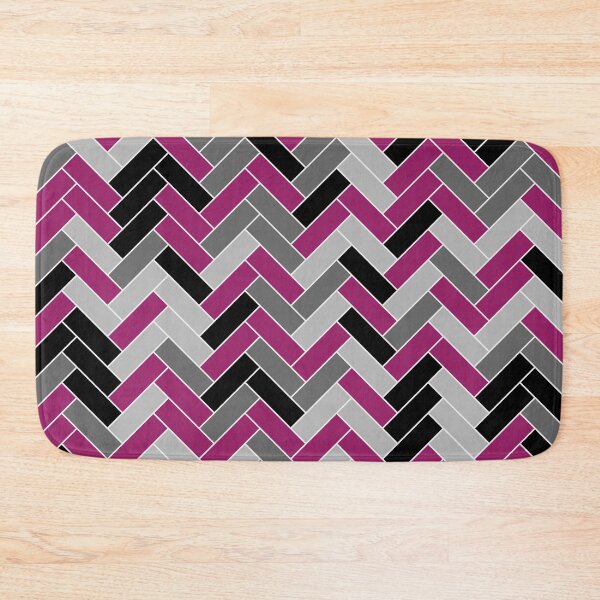 Item preview, Magenta Gray Black and White Herringbone Pattern - Color Matches Colour of the Year 2022 Orchid Flower 150-38-31 designed and sold by ColorOfTheYears.