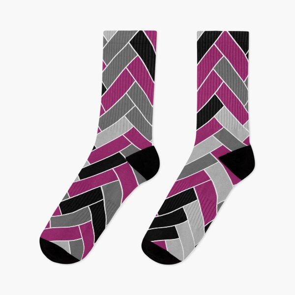 Item preview, Magenta Gray Black and White Herringbone Pattern - Color Matches Colour of the Year 2022 Orchid Flower 150-38-31 designed and sold by ColorOfTheYears.