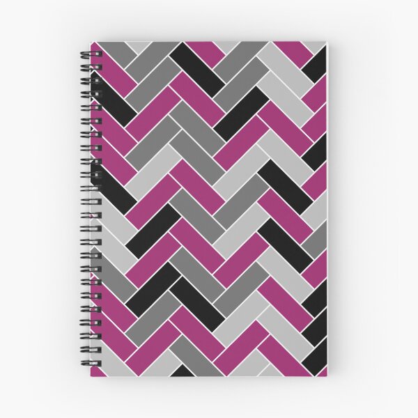 Item preview, Magenta Gray Black and White Herringbone Pattern - Color Matches Colour of the Year 2022 Orchid Flower 150-38-31 designed and sold by ColorOfTheYears.