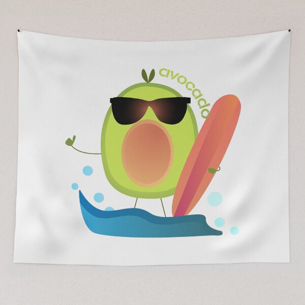 Item preview, Funny Avocado Surfing | Cute Funny Avocado designed and sold by Mintminz.