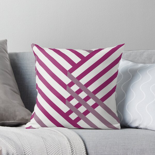 Item preview, Magenta, Gray and White Diagonal Stripe Pattern - Color Matches Colour of the Year 2022 Orchid Flower 150-38-31 designed and sold by ColorOfTheYears.