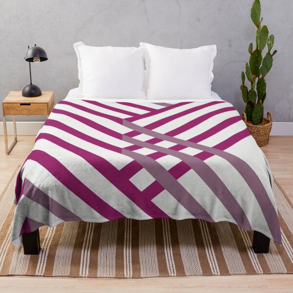 Item preview, Magenta, Gray and White Diagonal Stripe Pattern - Color Matches Colour of the Year 2022 Orchid Flower 150-38-31 designed and sold by ColorOfTheYears.