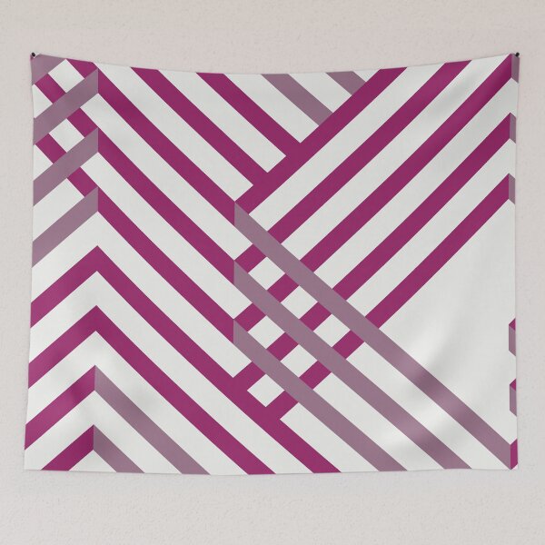 Item preview, Magenta, Gray and White Diagonal Stripe Pattern - Color Matches Colour of the Year 2022 Orchid Flower 150-38-31 designed and sold by ColorOfTheYears.