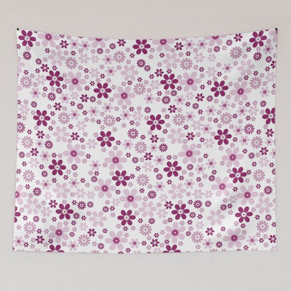 Item preview, Magenta and White Simple Floral Flower Pattern - Color Matches Colour of the Year 2022 Orchid Flower 150-38-31 designed and sold by ColorOfTheYears.
