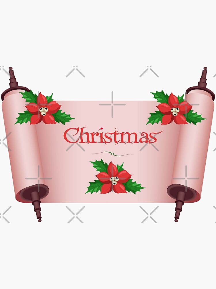 Christmas Parchment Paper With Mistletoe Sticker for Sale by