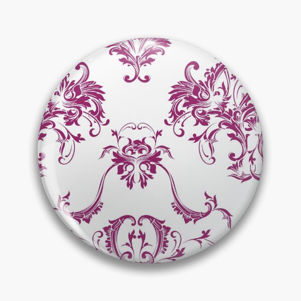 Item preview, Magenta and White Damask Scroll Baroque Pattern - Color Matches Colour of the Year 2022 Orchid Flower 150-38-31 designed and sold by ColorOfTheYears.