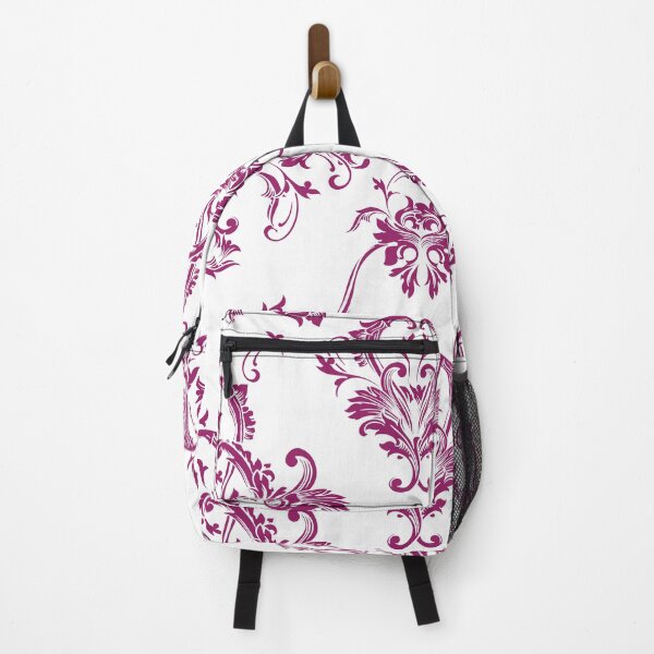 Item preview, Magenta and White Damask Scroll Baroque Pattern - Color Matches Colour of the Year 2022 Orchid Flower 150-38-31 designed and sold by ColorOfTheYears.
