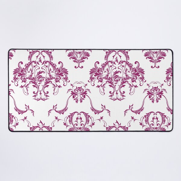 Item preview, Magenta and White Damask Scroll Baroque Pattern - Color Matches Colour of the Year 2022 Orchid Flower 150-38-31 designed and sold by ColorOfTheYears.