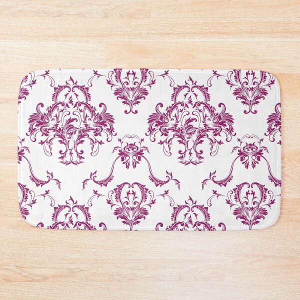Item preview, Magenta and White Damask Scroll Baroque Pattern - Color Matches Colour of the Year 2022 Orchid Flower 150-38-31 designed and sold by ColorOfTheYears.