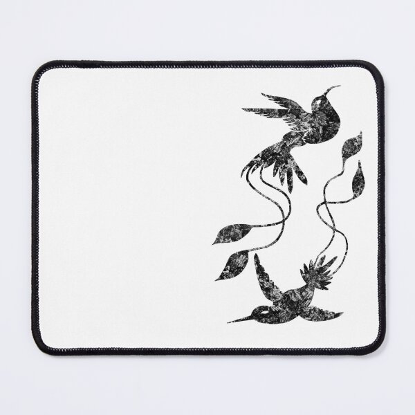 Item preview, White leaves in darkest skies abstract hummingbirds designed and sold by TitaCris.