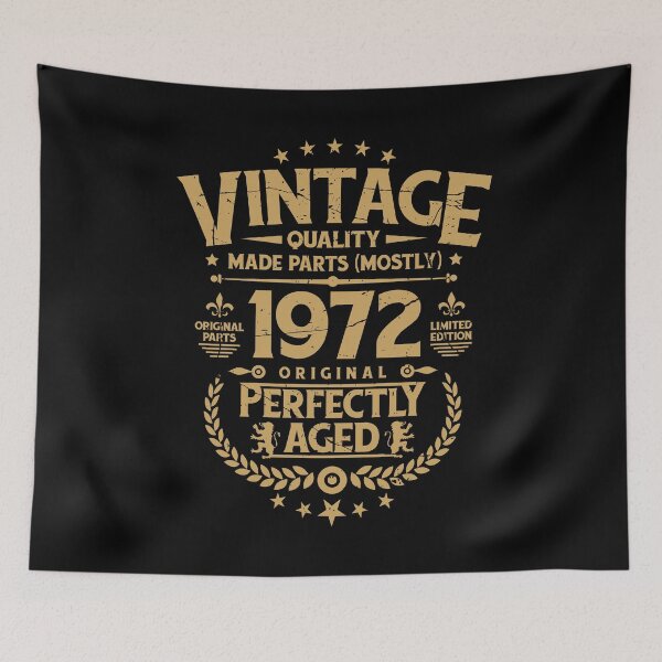 Item preview, Vintage Birthday Tee Funny Shirt For Him 1972 Perfectly Aged designed and sold by Orange Pieces.