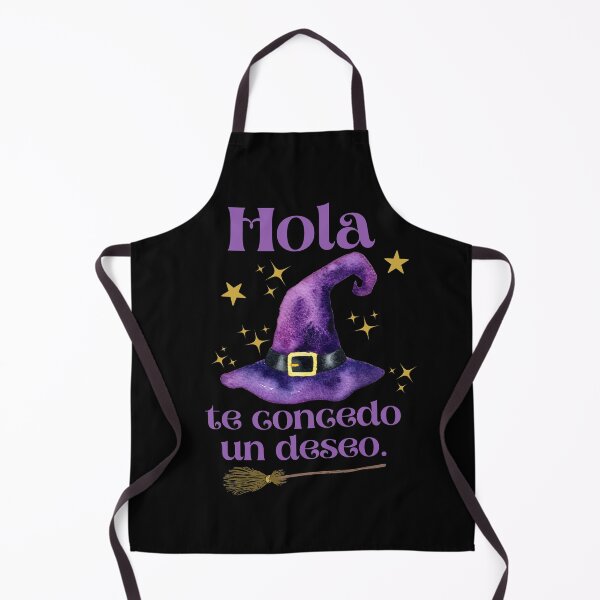 Item preview, Hola Te Concedo Un Deseo. Noche de Brujas Halloween, Sombrero y Escoba de Bruja - I Grant You a Wish in Spanish designed and sold by InkItStudio.