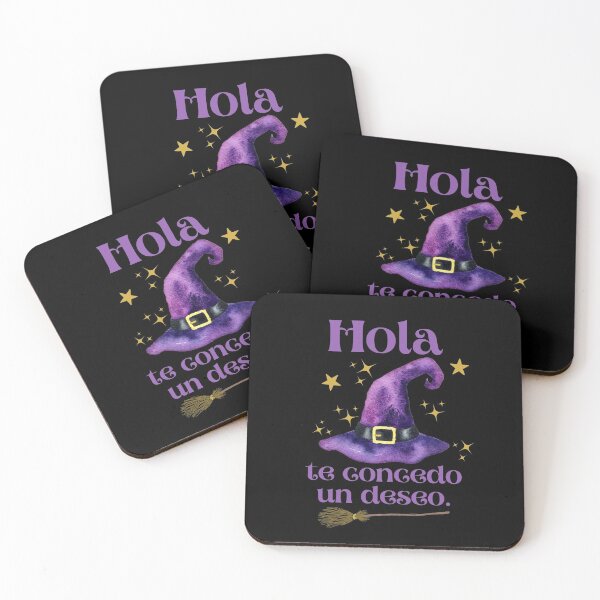 Item preview, Hola Te Concedo Un Deseo. Noche de Brujas Halloween, Sombrero y Escoba de Bruja - I Grant You a Wish in Spanish designed and sold by InkItStudio.