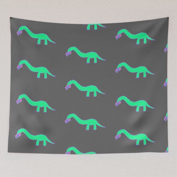 Item preview, Longneck dinosaur with bisexual pride flag designed and sold by system51.