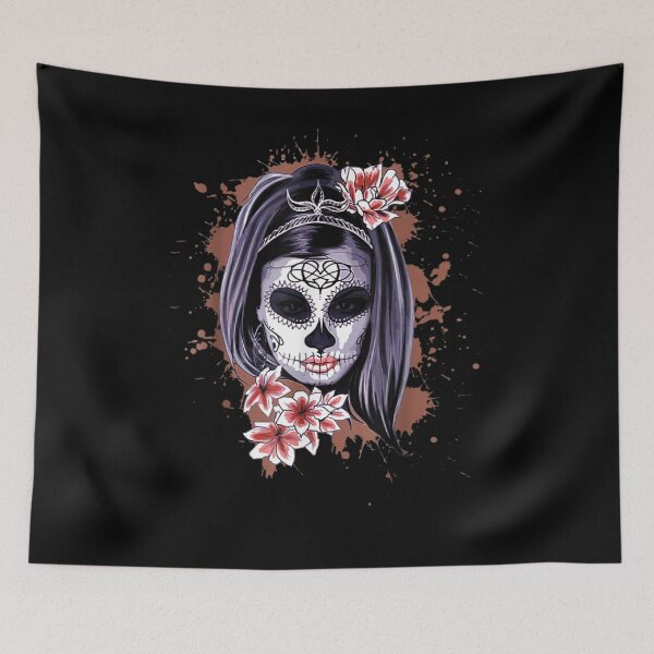Item preview,  Skull Halloween Witch Woman Flower Dead Gift designed and sold by luisweber.