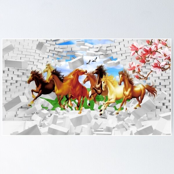 Item preview, Eight horses full picture picture, eight horses full picture design material, red move China designed and sold by zenger2021.
