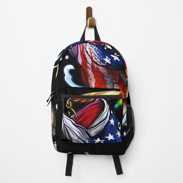 Item preview, Bass Fishing Fish Angler Fathers American Flag designed and sold by luisweber.