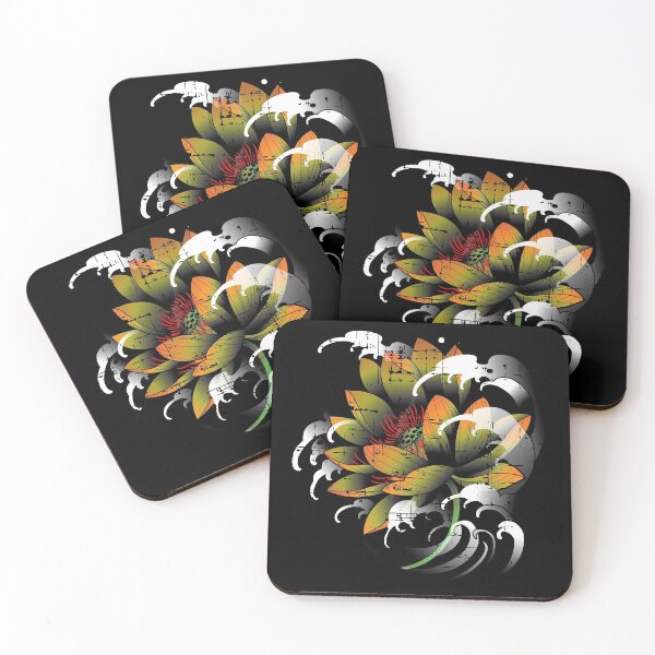 Item preview, Tattooed style lotus designed and sold by ZHUGUI.