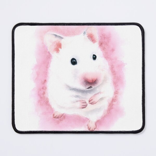Item preview, White Hamster Watercolor Painting designed and sold by Alisha Watercolors.